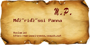 Máriássi Panna névjegykártya